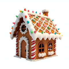 gingerbread house isolated on white