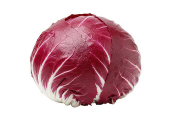 Obraz premium Whole Head of Fresh Radicchio | Isolated Red Italian Chicory for Gourmet Salad Ingredient