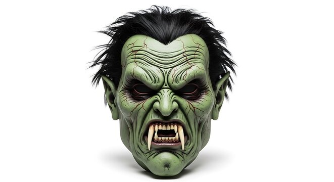 Spooky vampire mask isolated on white background, perfect for halloween or horrorthemed designs and creative projects, featuring sharp fangs