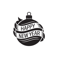 Layered Ribbon New Year Ornament – Stylish Christmas Ball Silhouette Design