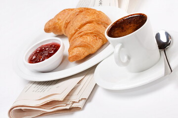 Coffee and croissant