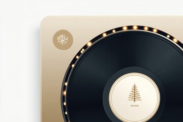 Stylish turntable design featuring minimalist aesthetic and festive elements