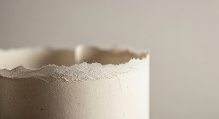 Macro View of Rough Torn Paper Edge Texture | Minimalist Art Background with Copy Space