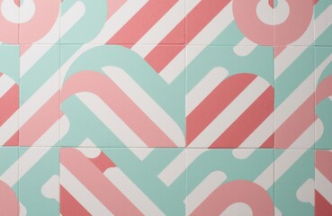 Colorful geometric patterned tiles creating a modern decorative wall surface