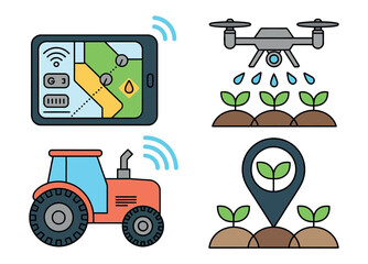 Smart farming technology utilizes drones and GPS for precision agriculture.