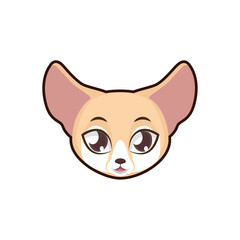 Adorable Fennec Fox Face A Charming Illustrated Animal Portrait