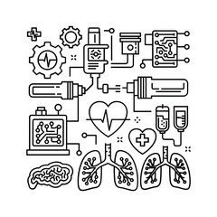 Digital health and biomedical engineering concept illustration