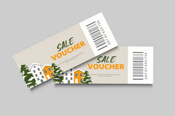 christmas ticket template voucher sale, coupon	
