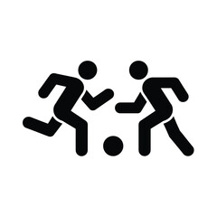 Two figures playing soccer icon