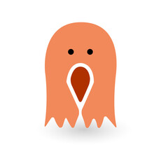 Cute Ogee Ghost Character with an Open Mouth Design for Halloween Celebrations
