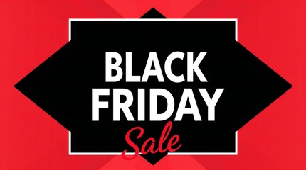Black friday sale graphic with bold text and red background