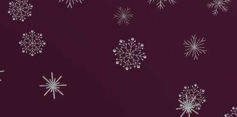 Abstract snowflake pattern on a deep burgundy backdrop. Perfect for holiday designs, winter themes, and festive backgrounds.