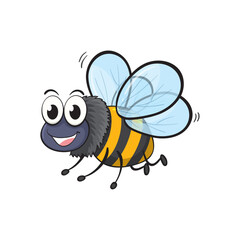 A charming cartoon honeybee joyfully flying through the air, bringing a touch of whimsy and nature