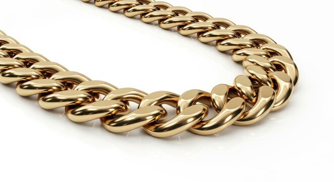 Gold Chain Link Jewelry Close Up