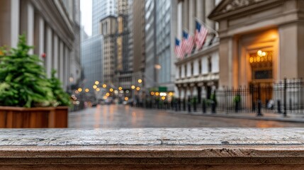 Traders and pedestrians interact in a lively urban setting, with financial data displayed, showcasing the vibrant market atmosphere