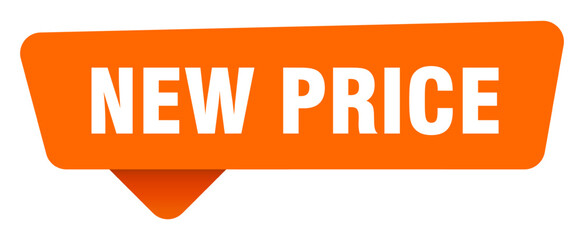 new price sticker. new price orange sign isolated on transpatent background