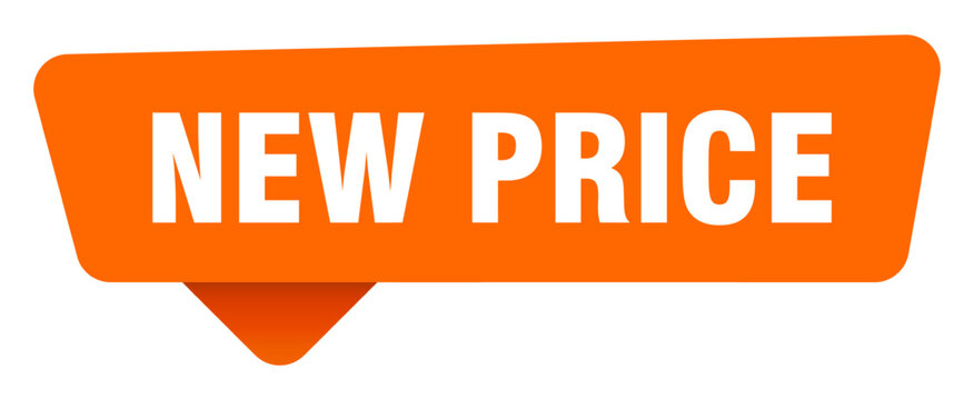 new price sticker. new price orange sign isolated on transpatent background