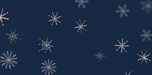 Abstract snowflake pattern on blue background. This image is perfect for winter holiday greeting cards, Christmas themes, an