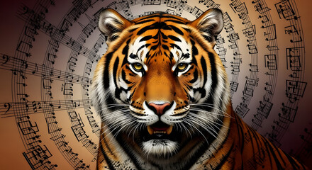 Majestic Harmony A Tiger's Roar in a Symphony of Sounds