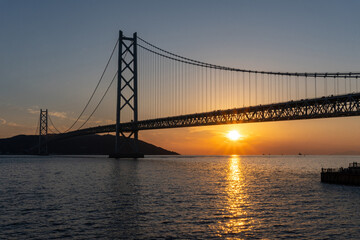 明石海峡大橋の夕景