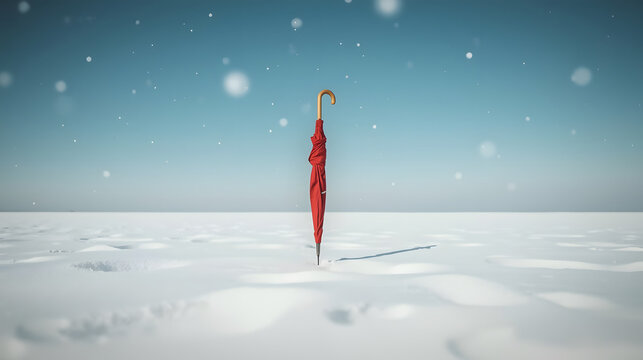 Northern Cardinal Bird Against a Snowy Winter Background - Powered by Adobe