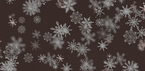Artistic winter background with multiple white snowflakes, perfect for holiday themes, greeting cards, and festive designs.