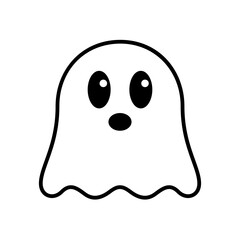 Ghost Icon – Spooky Spirit Symbol, Cute Phantom Illustration.