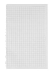 White blank notepad paper with texture, isolated on transparent background. Office blank paper concept
