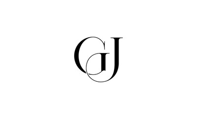 GJ initial letters, or GJ monogram logo