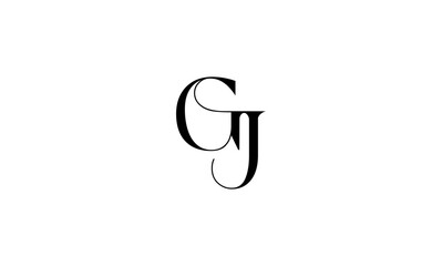 GJ initial letters, or GJ monogram logo