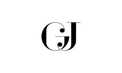 GJ initial letters, or GJ monogram logo