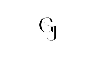 GJ initial letters, or GJ monogram logo
