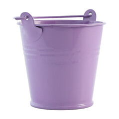 Small metal lavender bucket isolated on transparent background. Cute decorative container perfect...