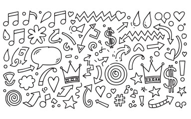 hand drawn doodle alphabet set