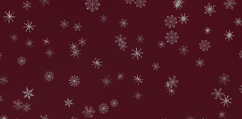 Christmas winter snowflake background design on a red maroon background ideal for seasonal designs and celebrations. Abstrac