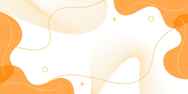 Modern abstract organic background with memphis style geometric shapes and orange tones vector.