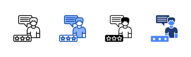 Customer Feedback icon set multiple style collection