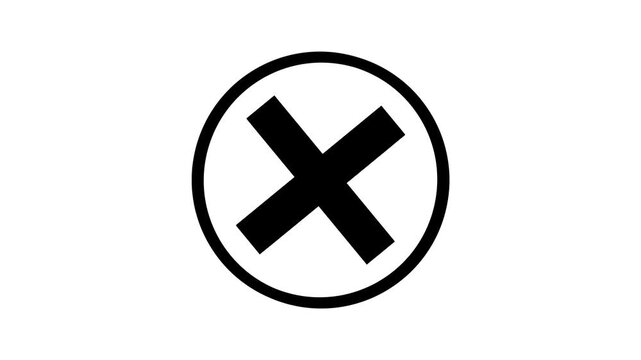 Endlessly animated error icon with a continuous loop, a minimal graphic element to indicate mistakes, failures, or wrong answers.
