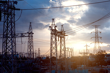 High voltage power transformer substation