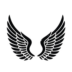 Fototapeta premium Wings vector illustration isolated on angel wings icon bird wings symbol freedom concept tattoo design graphic element