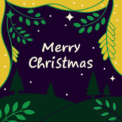 Merry Christmas text, lettering for greeting cards, banners, posters, isolated vector illustration