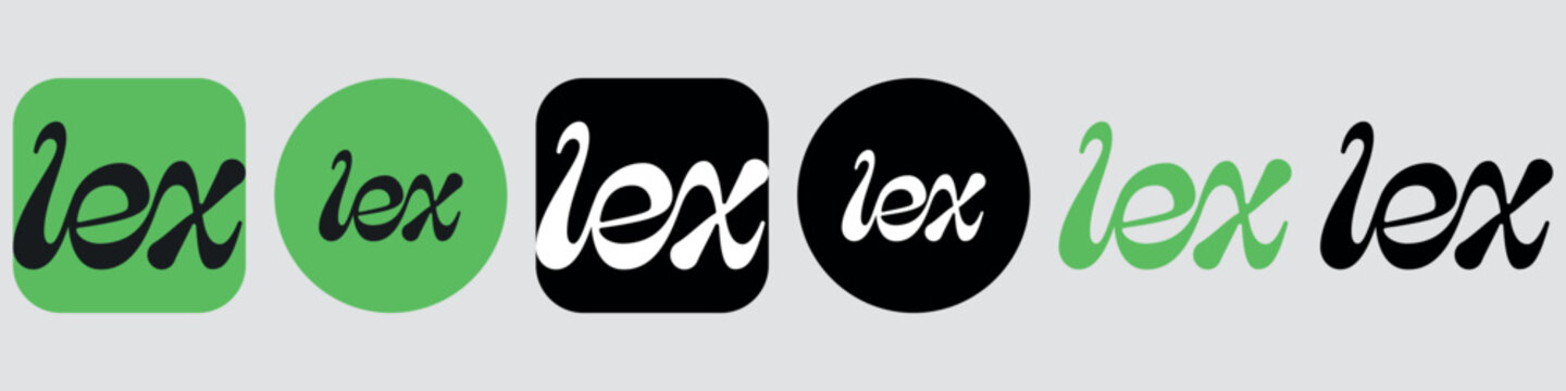 Lex Color and Black Icon Set Editable App Logo Vector for Professional Design