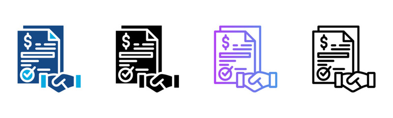 Agreement Icon Multiple Style Vector Illustration
