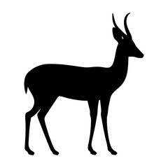 Fototapeta premium Elegant Antelope Silhouette Standing Tall on a White Background Depicting Wildlife
