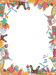 Colorful Hand-Drawn Carnival Celebration Frame