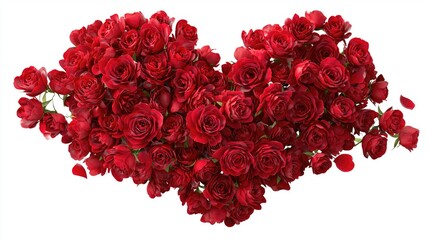A heart of red roses symbolizes corporate gratitude and recognition for employee achievement and collaboration on a white background.