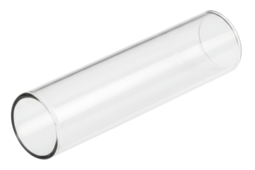 Empty transparent glass tube for laboratory isolated on a transparent background