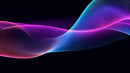 Dynamic abstract particle wave background with vibrant neon colors and smooth transitions - Powered by Adobe