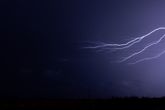 Dramatic Nighttime Lightning - Electrical Storm