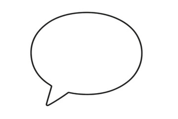 Chat speech bubble outline vector icon for digital communication, social media, and message concepts on transparent background